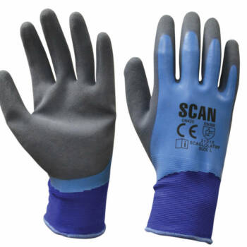 Double Latex Waterproof Gloves Sz 9